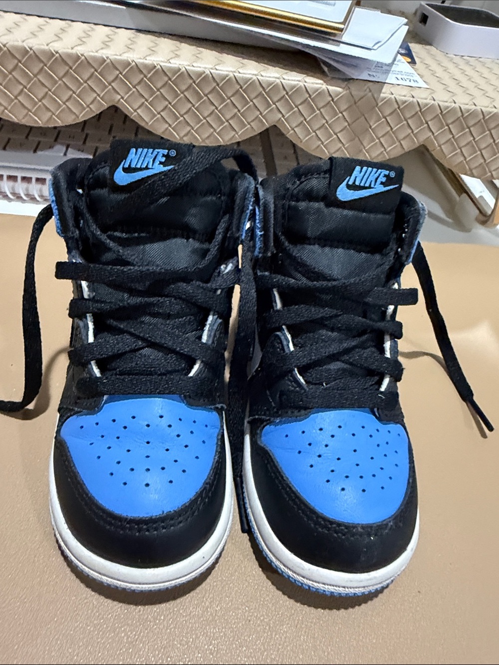 Nike Kids Black and Royal Blue High-Top Sneakers